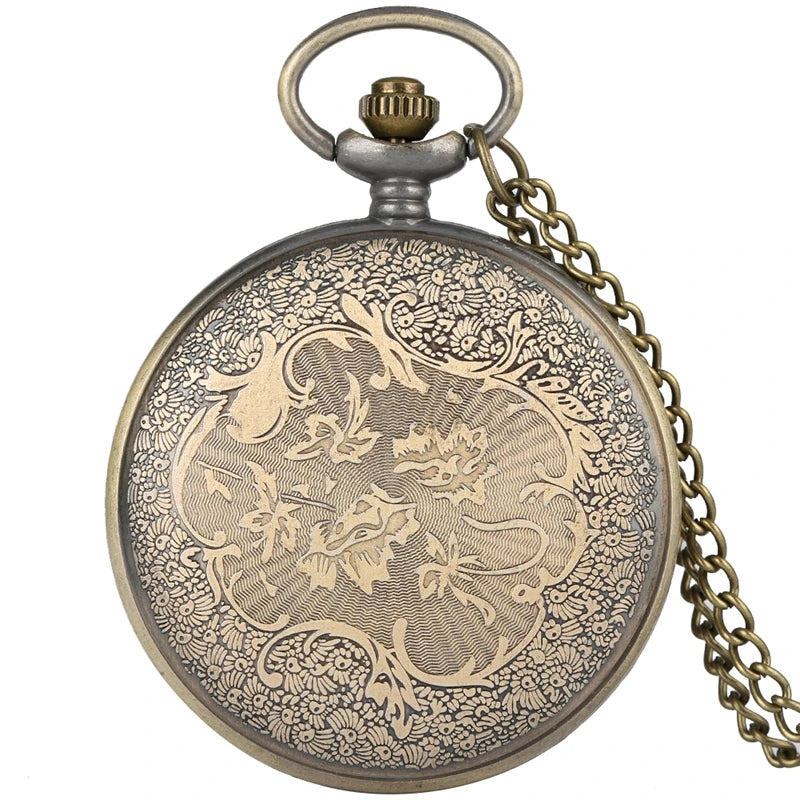 Relógio de bolso de quartzo sobrenatural para homens e mulheres pentagrama oco colar retro pingente corrente presentes de aniversário para amigos