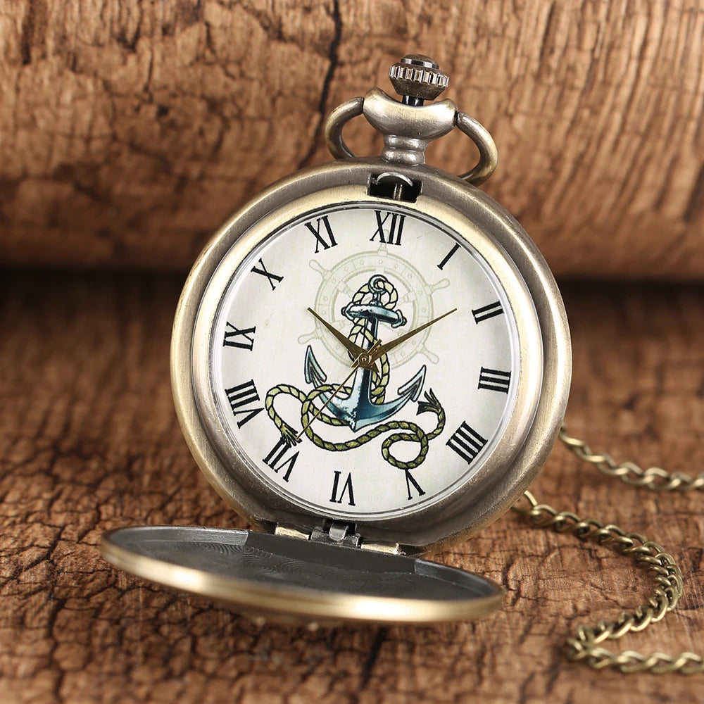 Antigo retro 3d corda bronze/prata vela relógio de bolso quartzo requintado colar pingente corrente fob relógios arte colecionáveis