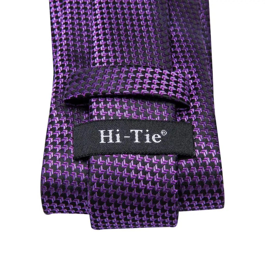 Gravata roxa sólida para homens, broche de abotoaduras Hanky, presente de gravata de casamento, designer de gravata de seda de luxo, 8,5 cm