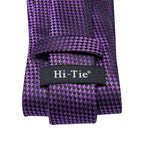 Gravata roxa sólida para homens, broche de abotoaduras Hanky, presente de gravata de casamento, designer de gravata de seda de luxo, 8,5 cm