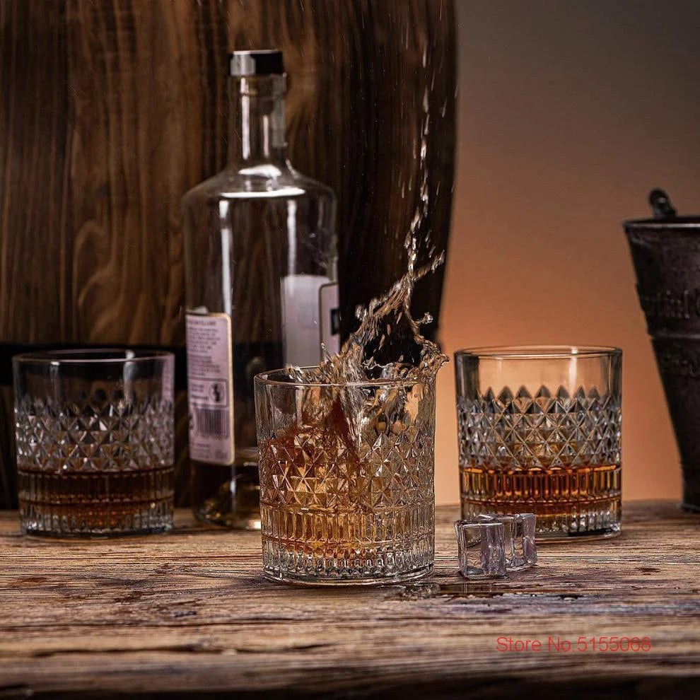 Copo de uísque 3D Relief, Copo de vinho vodca, Coquetel, Copo de cerveja, moda antiga brilhante, estilo europeu moderno, Aurora brilhante