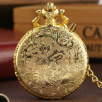 Top luxo ouro luminoso led relógio de bolso quartzo trem locomotiva motor steampunk quartzo fob luz relógio presentes para homens