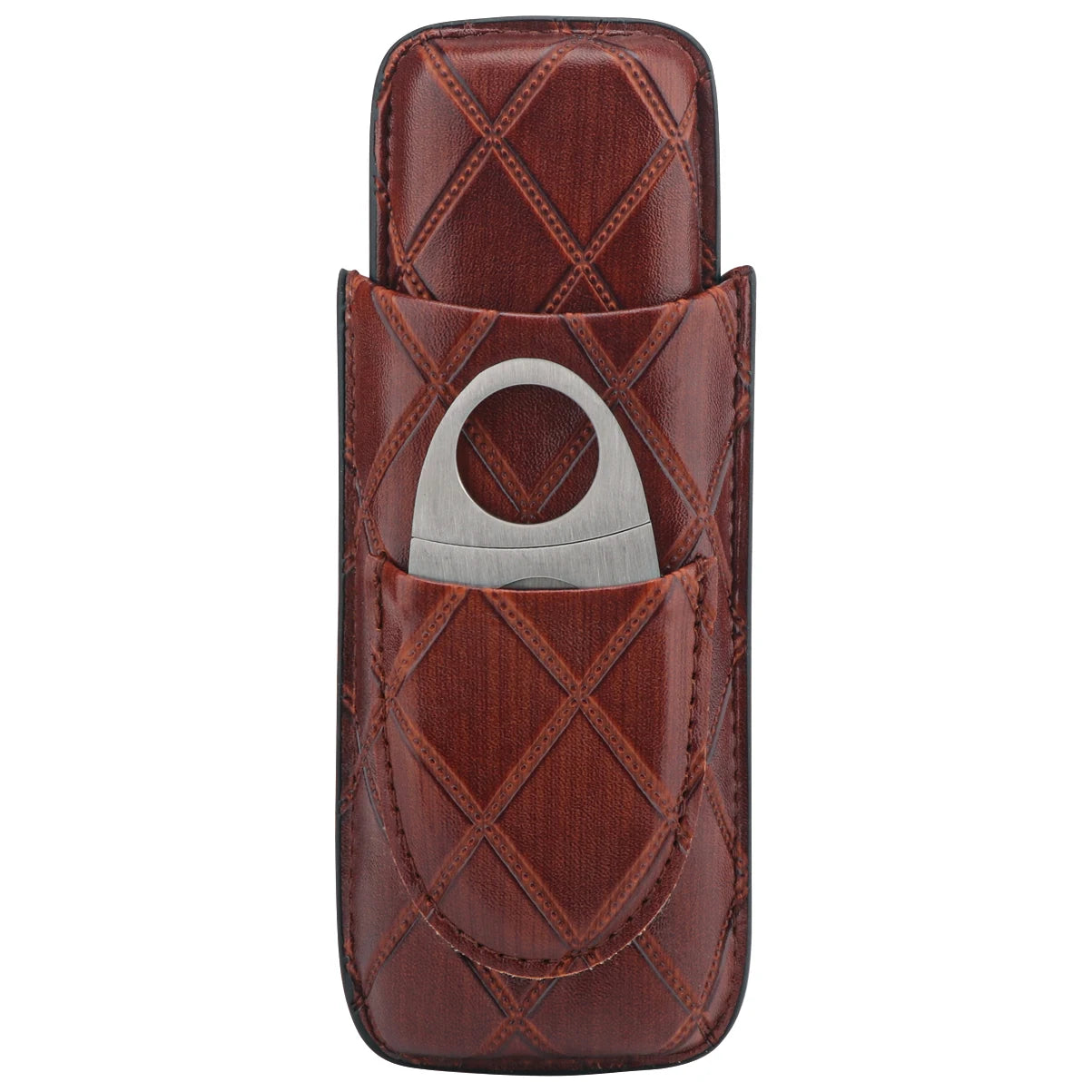 Xifei pu 2 slots conjunto de caixa de charuto portátil humidor caixa com cortador de aço inoxidável viagem fumar acessórios de armazenamento de cigarro