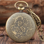 Retro Bronze Três-Headed Dragon Monster Pendant Relógio de bolso, quartzo, colar, camisola, FOB Cadeia, Relógio com Acessório, FOB