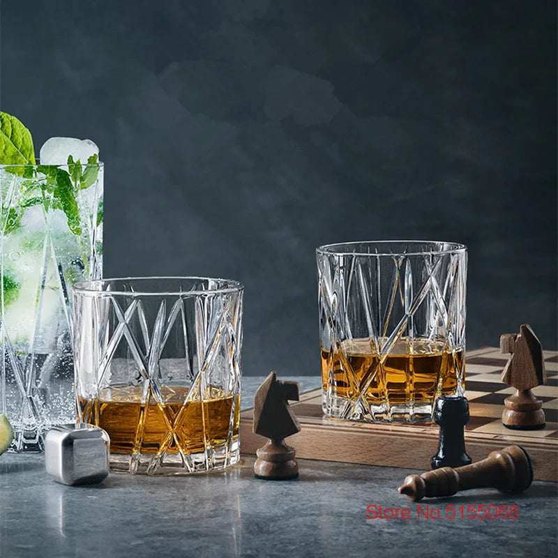 Estilo nórdico dinamarca cidade uísque vidro antiquado vinho mulled vinho copo sombra arte cristal claro copo de uísque para barra