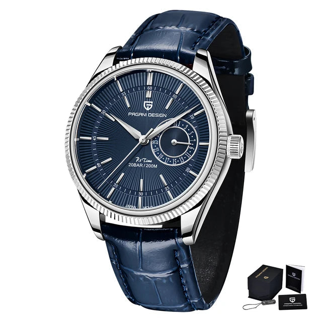 Pagani design masculino relógios de pulso quartzo luxo vidro safira mergulhador relógio masculino 200m à prova dwaterproof água data relógio de negócios para homem