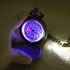 Top luxo ouro luminoso led relógio de bolso quartzo trem locomotiva motor steampunk quartzo fob luz relógio presentes para homens