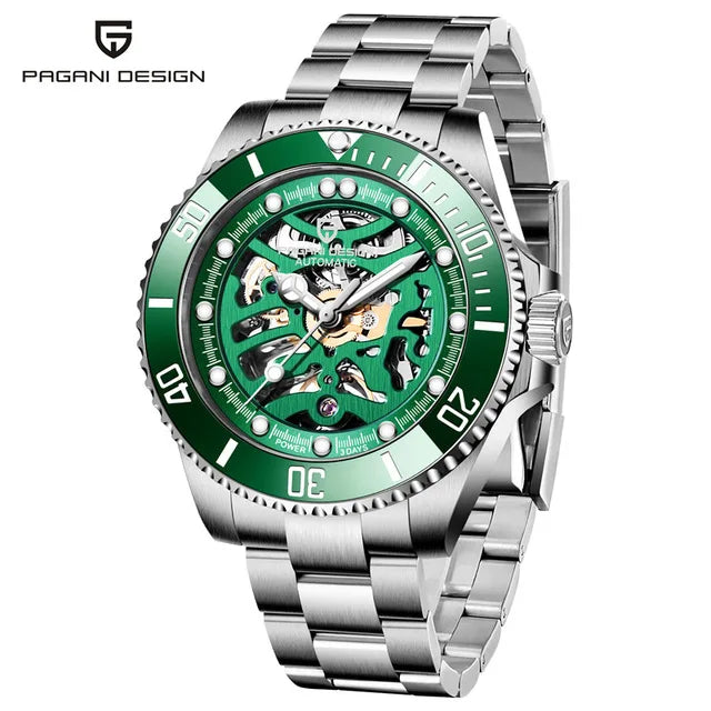 Pagani design relógio masculino de aço inoxidável à prova dwaterproof água relógio mecânico luxo vidro safira relógio automático relogio masculino