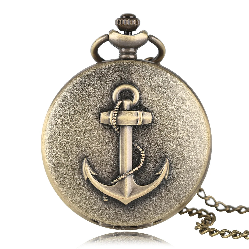 Antigo retro 3d corda bronze/prata vela relógio de bolso quartzo requintado colar pingente corrente fob relógios arte colecionáveis