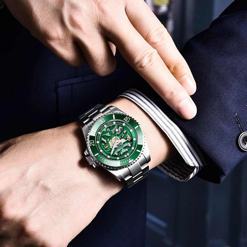 Pagani design relógio masculino de aço inoxidável à prova dwaterproof água relógio mecânico luxo vidro safira relógio automático relogio masculino