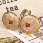 Brasão de armas de águia de duas cabeças emblema nacional russo emblema cobre puro turbilhão relógio de bolso mecânico arte colecionável
