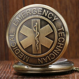 Quartz Pocket Watch para Enfermeira e Médico, EMT Retro, Técnico Médico de Emergência, Emblema Paramédico, EMS Rescue, Chain Pendant Gifts