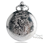 Popular anime preto mordomo kuroshitsuji cosplay sebastian ciel luxo colar de prata corrente relógio de bolso unisex presentes dos namorados