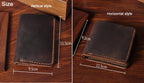 Feito à mão do vintage cavalo louco couro genuíno dos homens carteira bolsa de couro curto cartão carteira para masculino clipes de dinheiro saco de dinheiro