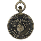 Vintage tema corpo de fuzileiros navais dos estados unidos relógio de bolso de quartzo moda lembrança vermelha pingente colar corrente relógio militar melhores presentes