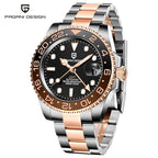 Pagani design 40mm luxo masculino relógio de pulso mecânico aço inoxidável gmt marca superior vidro safira relógios masculinos reloj hombre