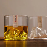 Japão 3d montanha uísque vidro glaciar antigo uísque rock copos uísque-vidro caixa de presente de madeira copo de vodka copo de vinho