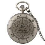 Olho da providência cidade estranha triângulo diabo relógio de bolso de quartzo gravidade bill cipher queda tempo gem colar pingente relógio presentes
