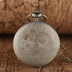 Antigo retro 3d corda bronze/prata vela relógio de bolso quartzo requintado colar pingente corrente fob relógios arte colecionáveis