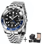 Pagani design 40mm luxo masculino relógio de pulso mecânico aço inoxidável gmt marca superior vidro safira relógios masculinos reloj hombre