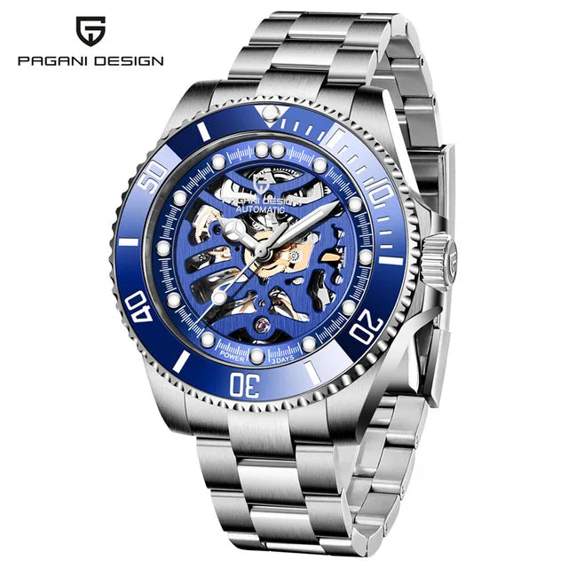 Pagani design relógio masculino de aço inoxidável à prova dwaterproof água relógio mecânico luxo vidro safira relógio automático relogio masculino