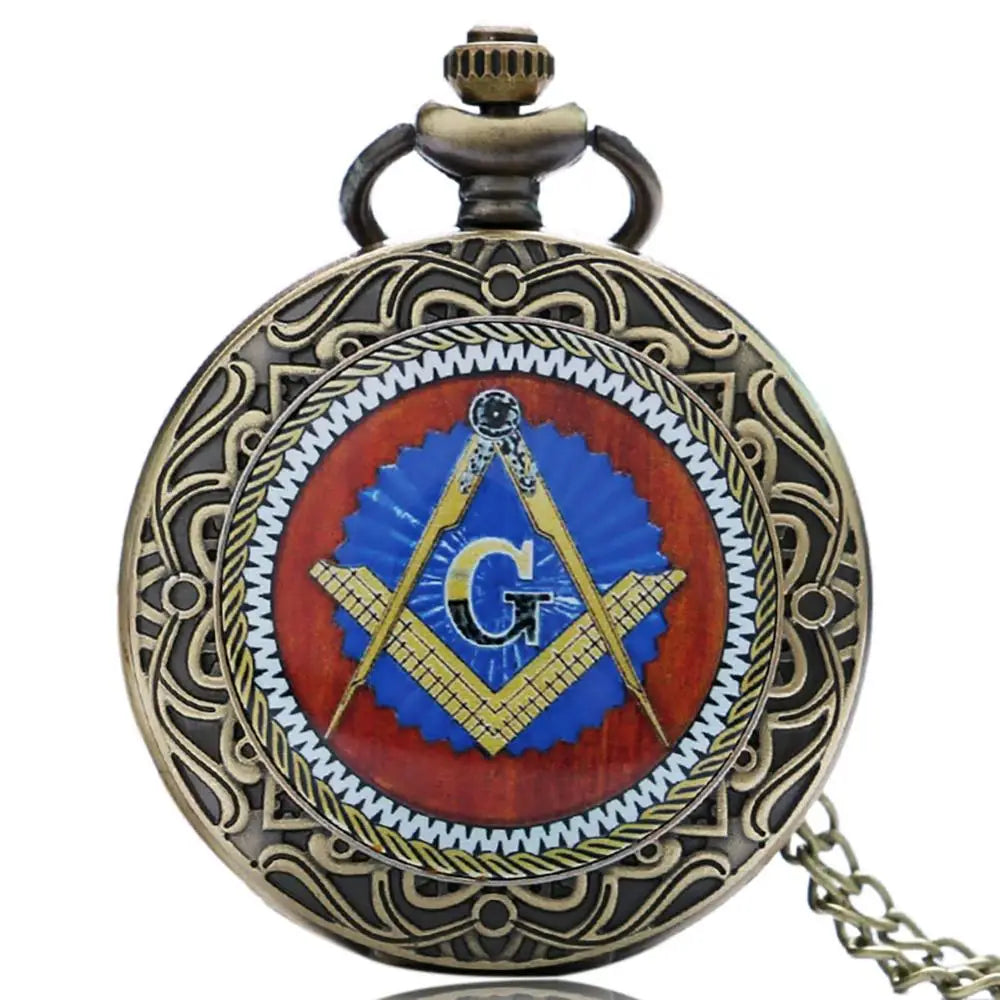 Venda quente de luxo popular masculino retro quartzo prata relógio bolso mason padrão vintage pingente presente feminino colar corrente