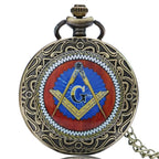 Venda quente de luxo popular masculino retro quartzo prata relógio bolso mason padrão vintage pingente presente feminino colar corrente
