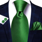 Gravata de presente para homens 2023 nova sálvia verde xadrez marca de moda festa de casamento gravata acessível abotoaduras atacado hi-tie designer