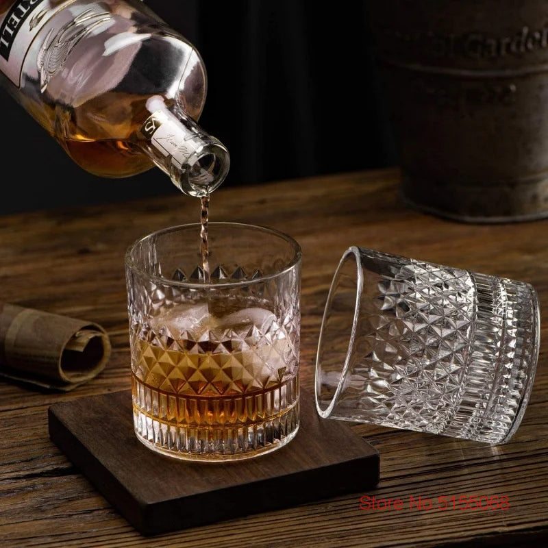 Copo de uísque 3D Relief, Copo de vinho vodca, Coquetel, Copo de cerveja, moda antiga brilhante, estilo europeu moderno, Aurora brilhante