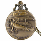 Retro B-29 aeronaves relógio de bolso de quartzo steampunk retro exército militar colar corrente relógio pingente presentes antigos para soldados