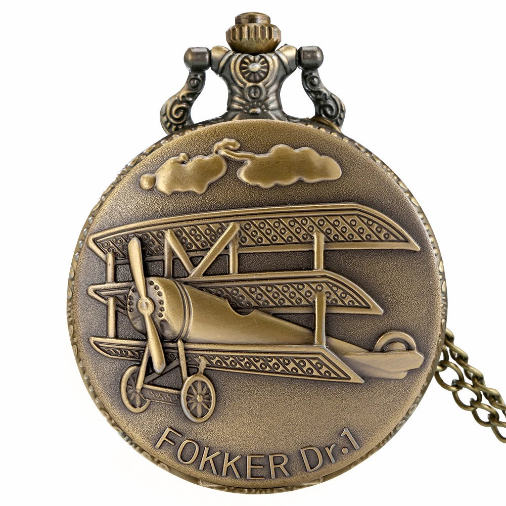 Retro B-29 aeronaves relógio de bolso de quartzo steampunk retro exército militar colar corrente relógio pingente presentes antigos para soldados