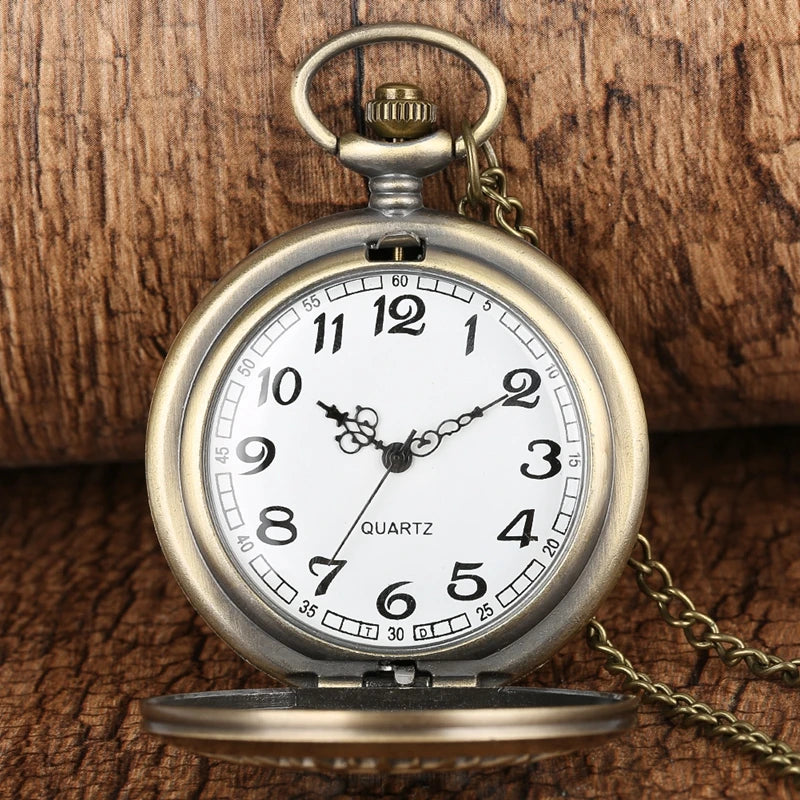Relógio de bolso de quartzo sobrenatural para homens e mulheres pentagrama oco colar retro pingente corrente presentes de aniversário para amigos