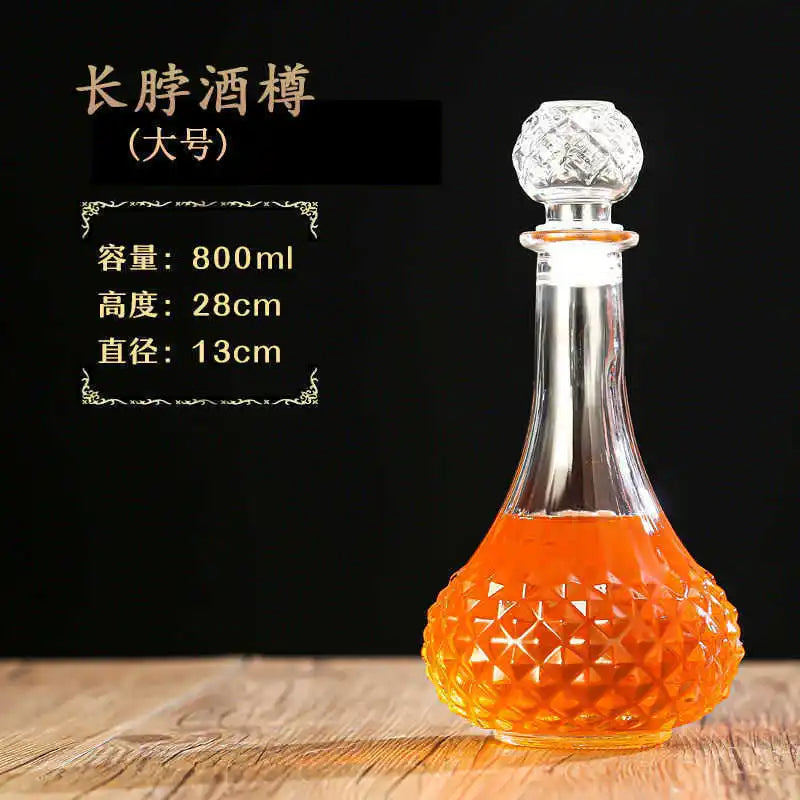 Criatividade design multi estilos barware garrafa de vidro de vinho 250-1000ml decantadores de uísque de vidro sem chumbo para licor bourbon scotch