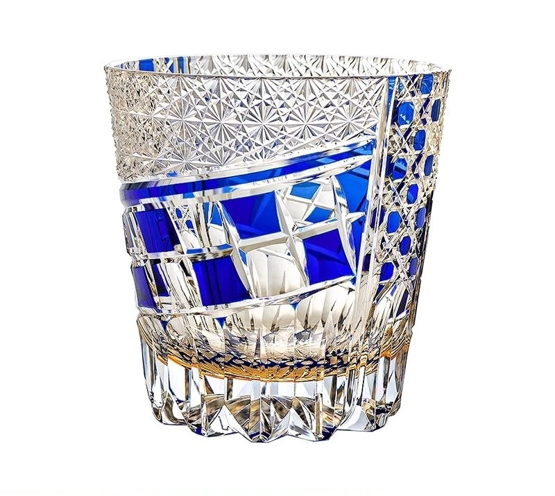 Estilo retro japonês dragão olhos edo kiriko copo mão gravar cristal wineglass presentes de alta qualidade uísque licor vidro brandy snifter