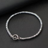 Único irregular 4mm pequena hematita pedra pulseira para homens vintage ouro prata cor semente contas braslet cura jóias pulseria