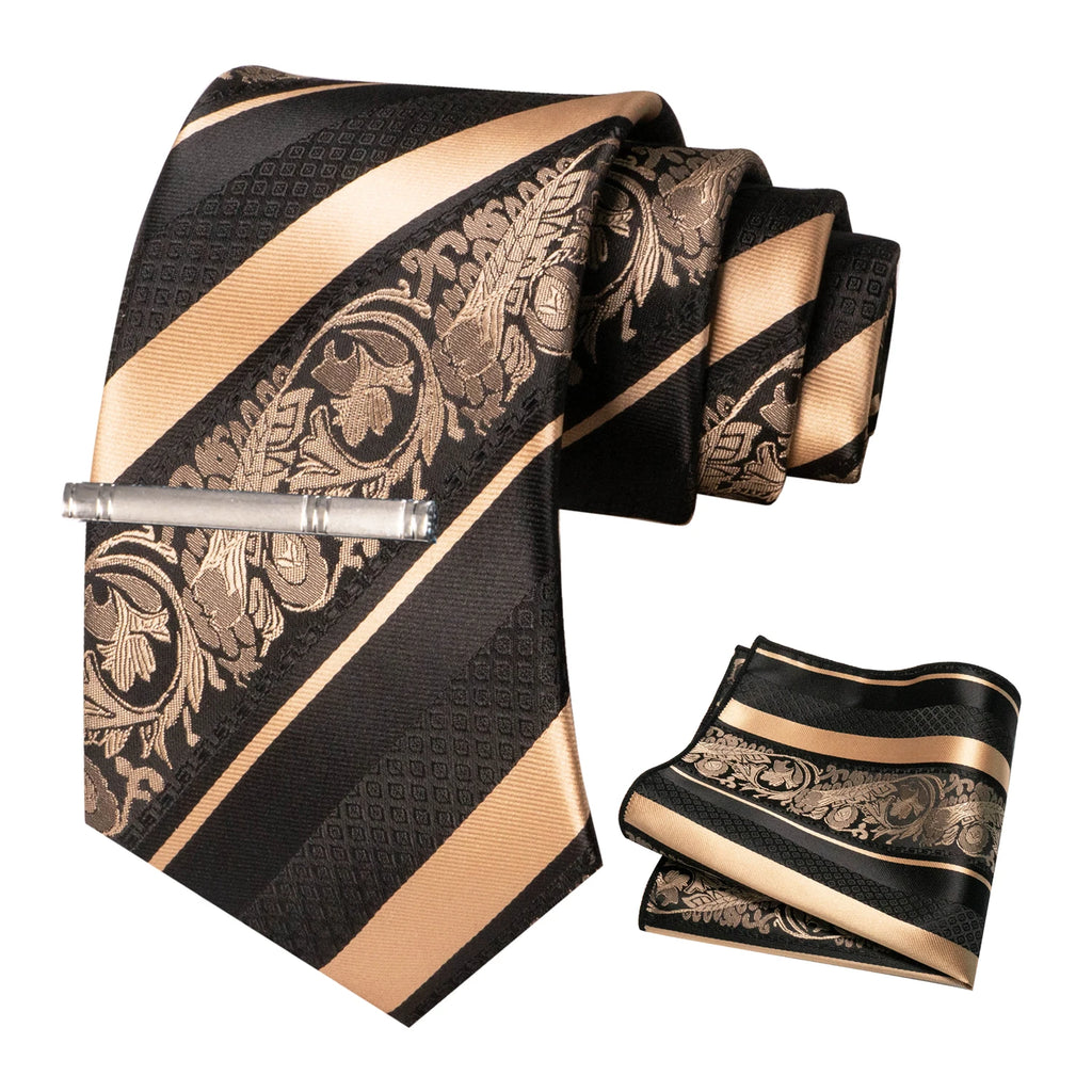 Clássico masculino floral gravata 8cm conjunto de gravata de seda bolso quadrado gravata clipe ternos de negócios acessórios noivo casamento cravat