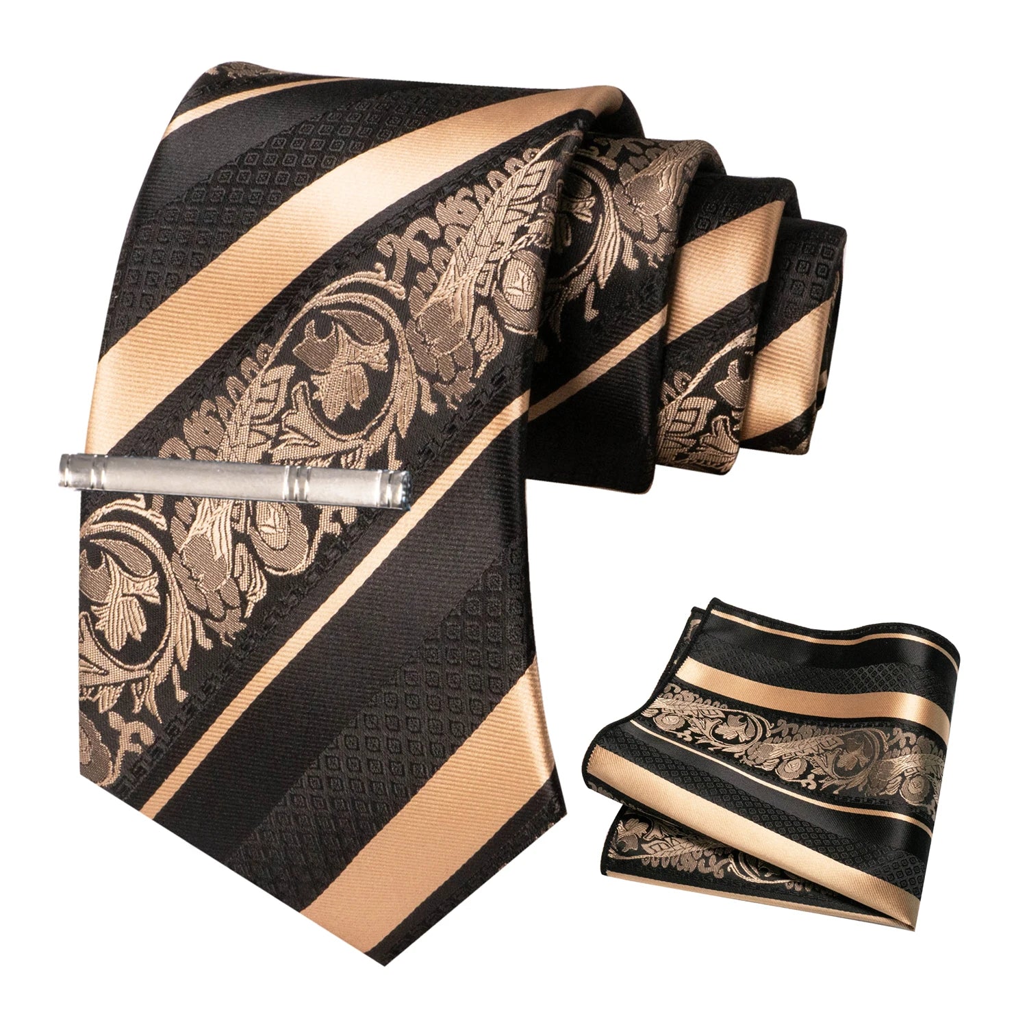 Clássico masculino floral gravata 8cm conjunto de gravata de seda bolso quadrado gravata clipe ternos de negócios acessórios noivo casamento cravat