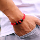 Moda masculina âncora pulseira dupla camada náutica braslet homme verão praia acessórios pulsera roja hombre macrame braclet