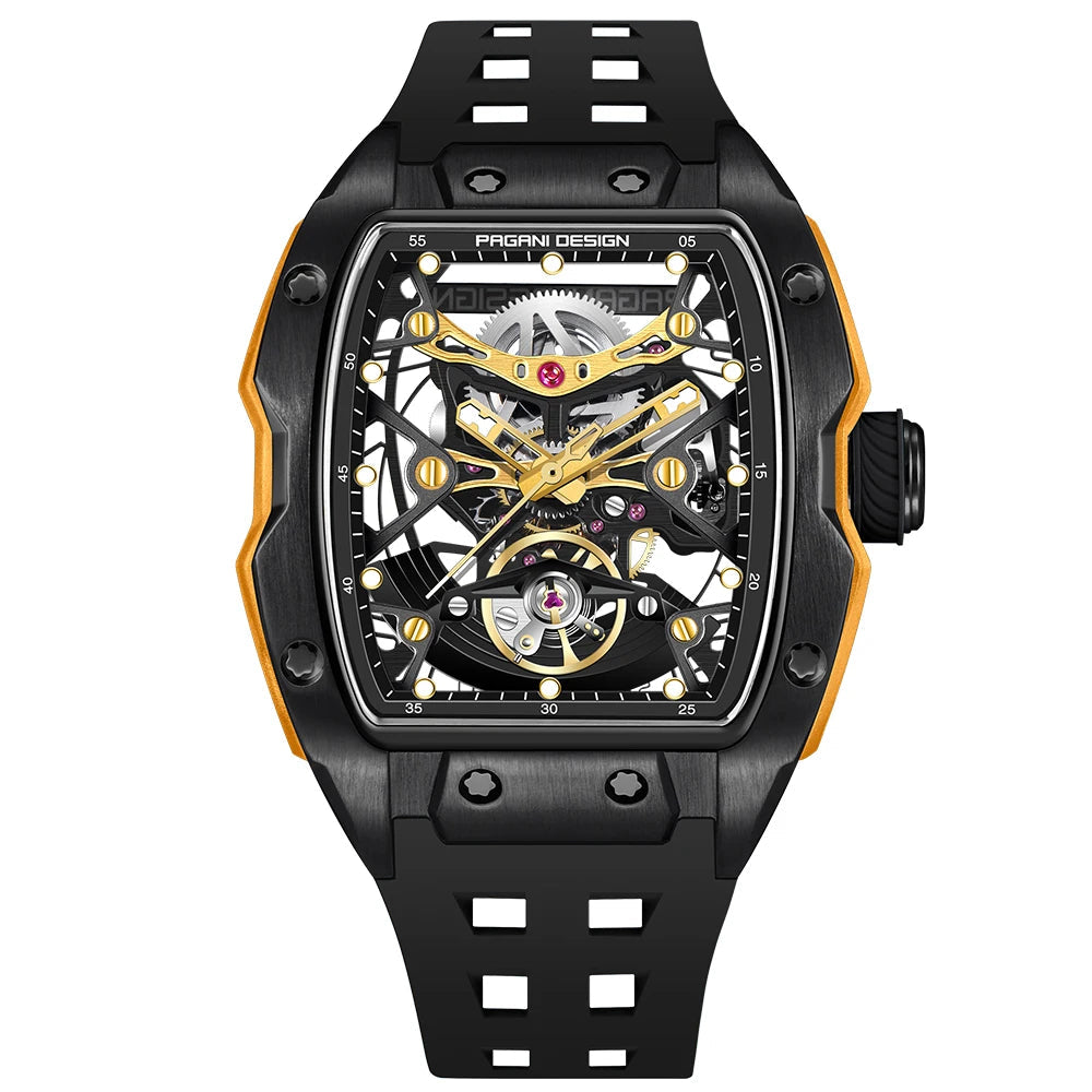 Pagani Design Relógio mecânico masculino, caixa de aço inoxidável impermeável, mostrador luminoso, nova moda, 50m, 2024