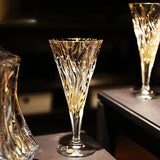 Conjunto De Vidro De Vinho Tinto Alto De Cristal, cristal Alto, uísque De Ouro