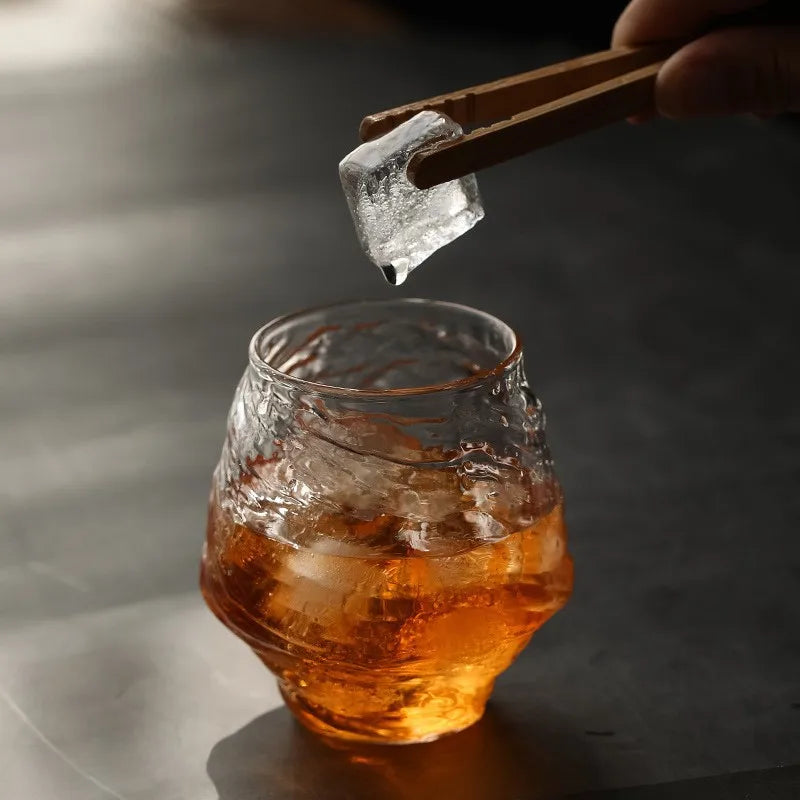 Copo de uísque estilo japonês 380ml, retrô, martelo nebuloso, copo de vinho, presentes xo, conhaque, brandy, caneca de uísque com wo