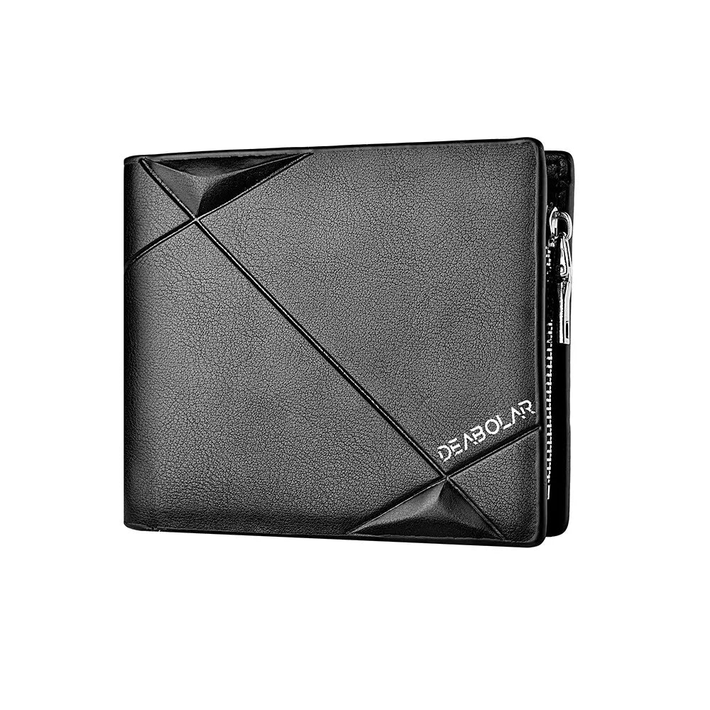 Carteira curta masculina de alta qualidade titular do cartão de crédito negócios casual multi-função zíper moeda bolso moeda carteira