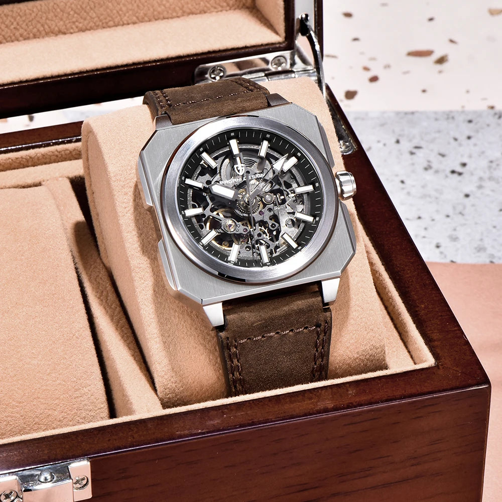 Pagani design 2024 novo 38mm bloco volante luminoso oco dial 50m à prova dwaterproof água casual masculino relógio mecânico automático