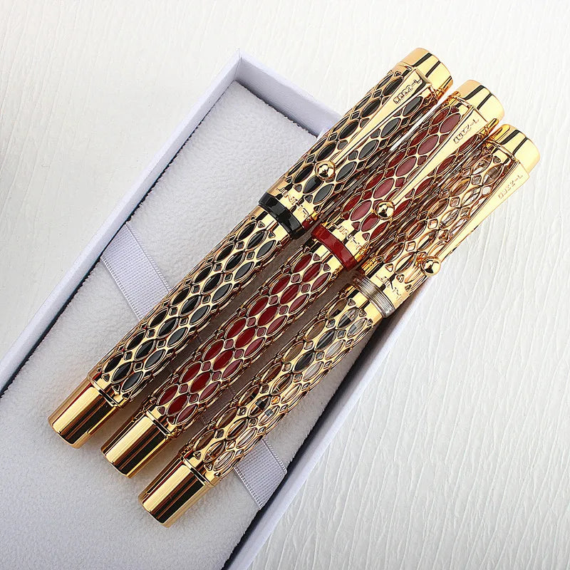 Jinhao Oco Out Caneta-tinteiro, Clipe Dourado, 18KGP Banhado a Ouro, M Nib, 0.7mm Tinta Resina, Escritório Empresarial Presente, Luxo, Novo, 100