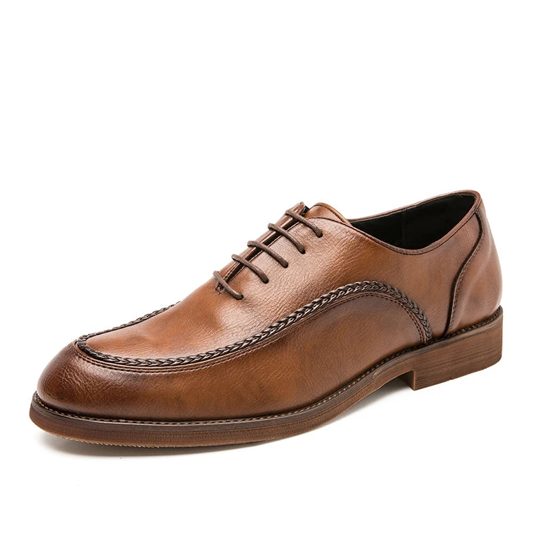Sapatos casuais de couro genuíno masculino, sapatos de trabalho ao ar livre, vestido de escritório, sapatos de casamento, entrega gratuita, novo, primavera, outono