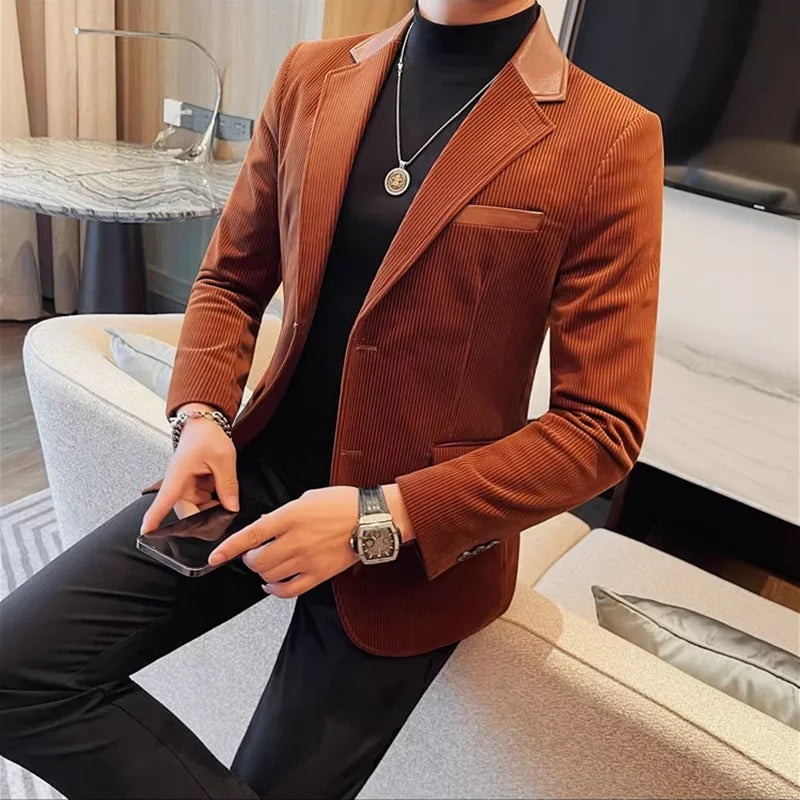 Blazer Masculino de Veludo Slim Fit - Sofisticação e Charme Moderno