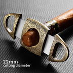 Cortador de charutos, perfurador de charutos de corte duplo de aço inoxidável, cortadores de gravura floral para homens - gravar fumar