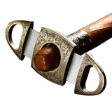 Cortador de charutos, perfurador de charutos de corte duplo de aço inoxidável, cortadores de gravura floral para homens - gravar fumar