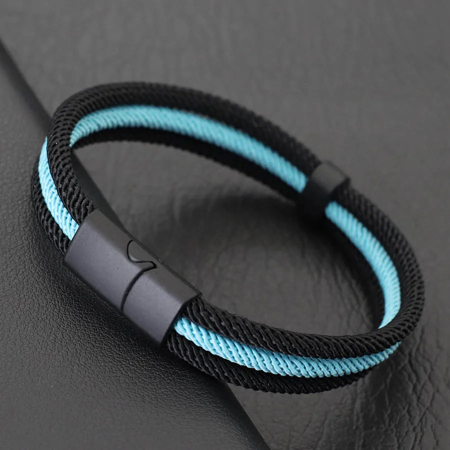 Novidade pulseira de corda milan grau a para homens fivela magnética destacável esportes ao ar livre acampamento braslet acessórios casuais pulseria
