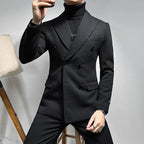 2025 primavera novo masculino waffle duplo breasted terno jaqueta de alta qualidade negócios fino ajuste blazers noivo festa social vestido casacos